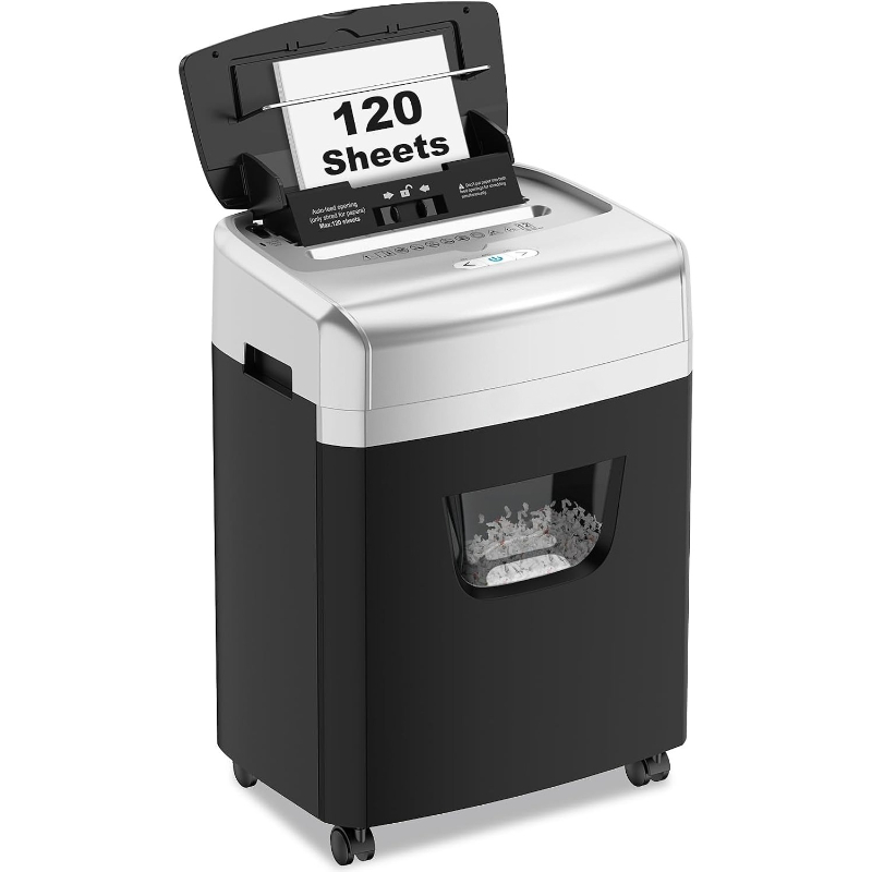 Paper Shredder Micro - 120-vellen automatische invoer micro-cut 30-minuten papiervernietiger