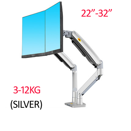 Monitor Arm Dual - NB F195A Aluminium Gasveerarm 22-32 inch