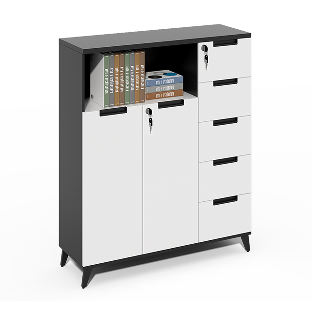 Drawer Pedestal Cabinet - Witte archiefkast met wachtwoordslot en meerdere
