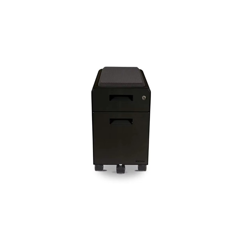 Drawer Pedestal Cabinet - Smalle 2-ladenkast met zitting, rollende opbergruimte,