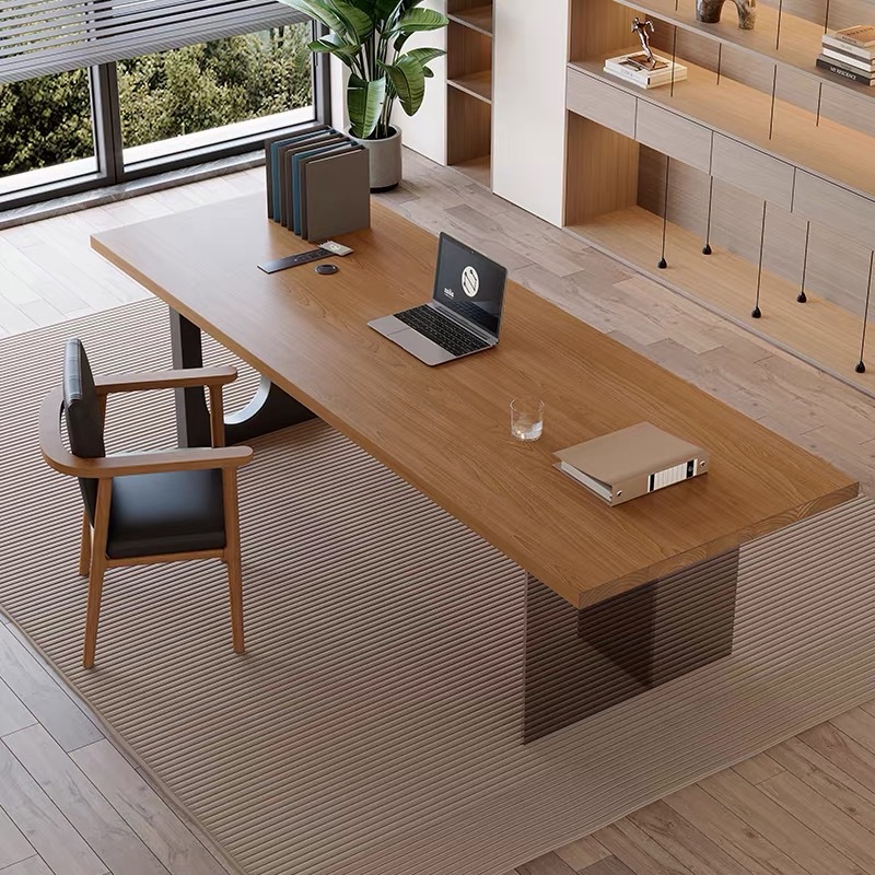 Home Office Desks - Italiaans acryl zwevend houten bureau Modern