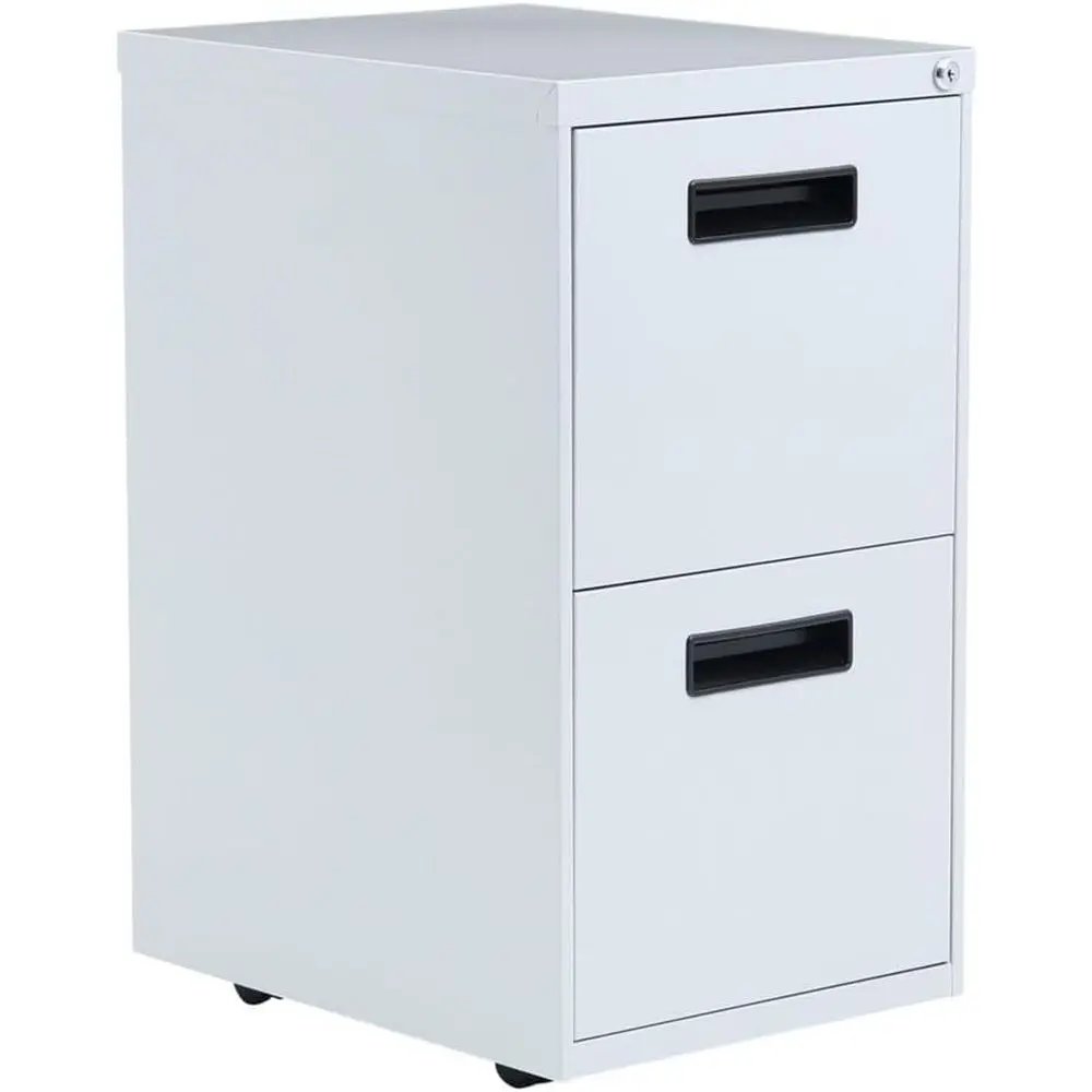 Drawer Pedestal Cabinet - Grijze archiefkast op voetstuk, 2 laden,