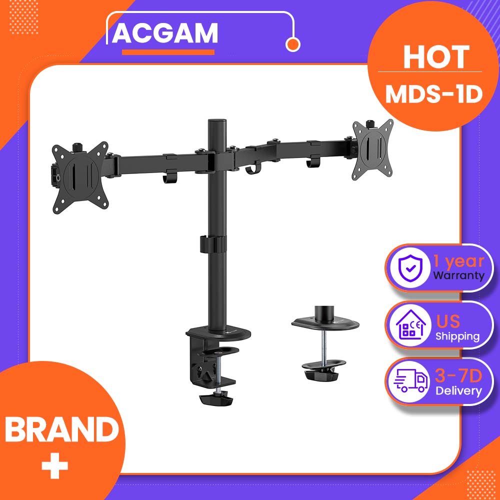 Monitor Arm Dual - ACGAM MDS-1D dubbele monitorarm, robuuste stalen