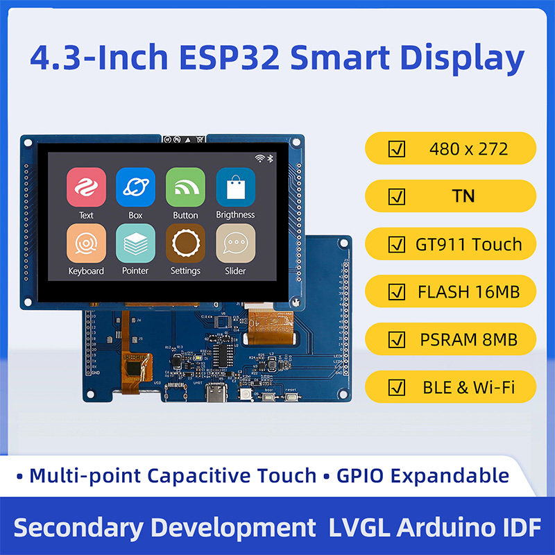 Monitor Arm Dual - ESP32 S3 4,3 inch 480*272 capacitief