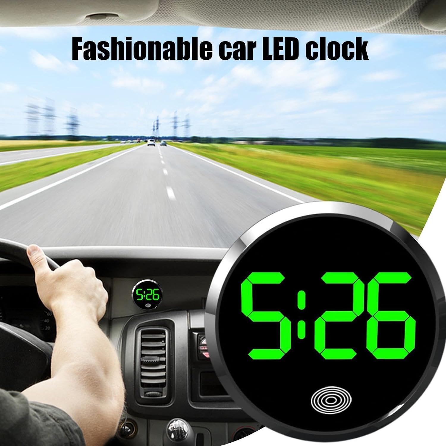 Led Desk Clock - Universele digitale autodashboardklok Modieuze LED-klok met