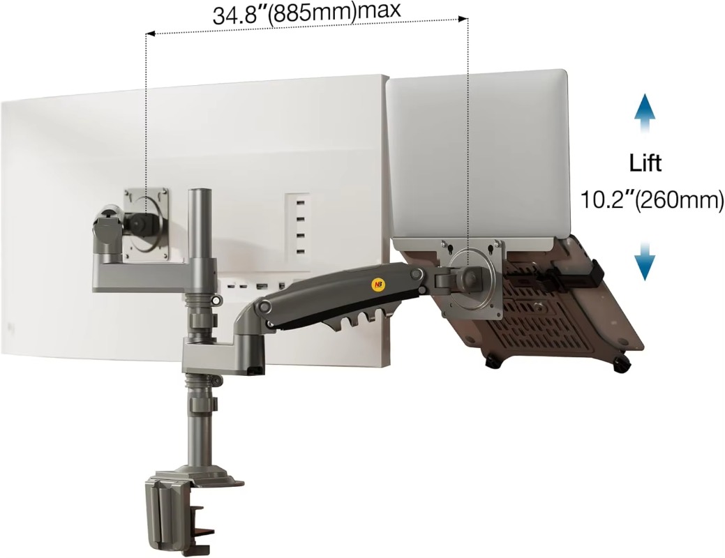 Dual Arm 2-in-1 combo-laptopho - Monitor Arm Dual recensie en prijs