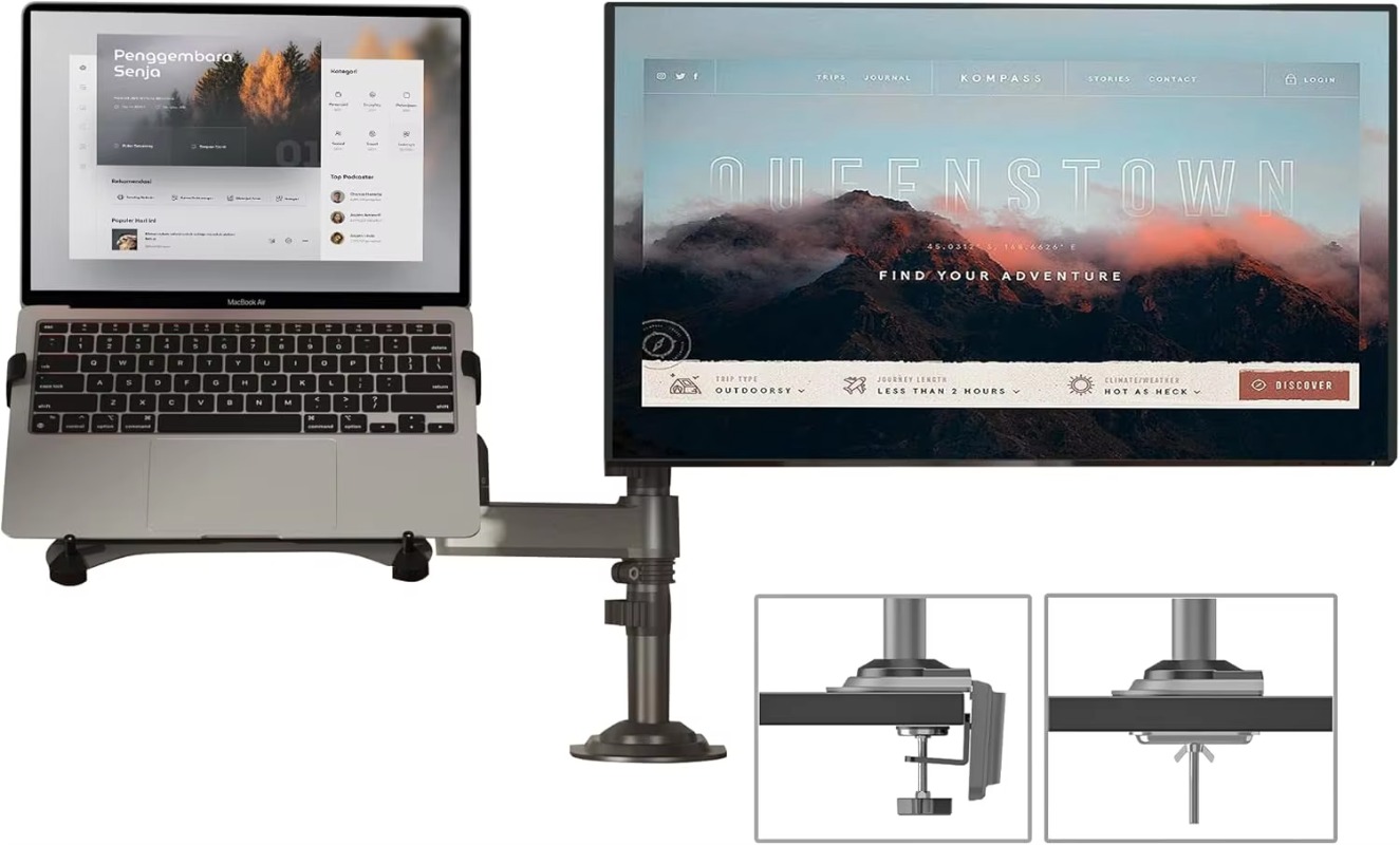 Dual Arm 2-in-1 combo-laptopho - Monitor Arm Dual recensie en prijs