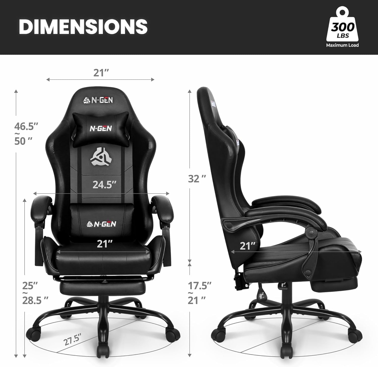Gamingstoel met voetensteun, l - Home Office Desks recensie en prijs