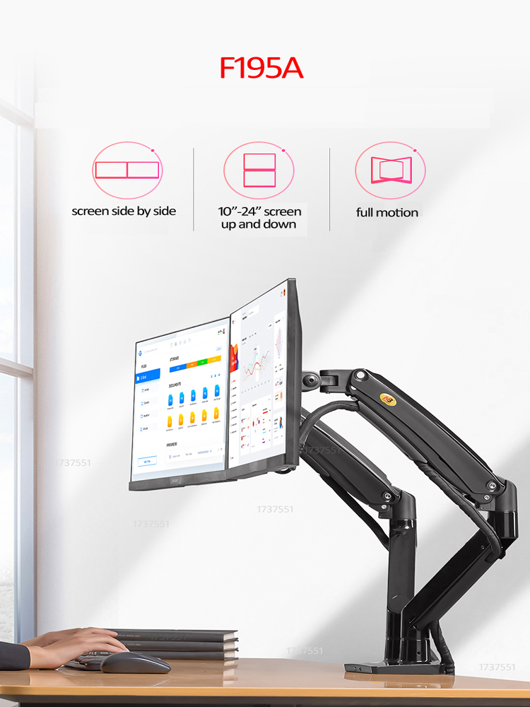 NB F195A Aluminium Gasveerarm  - Monitor Arm Dual recensie en prijs