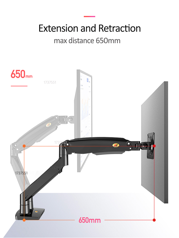 NB F195A Aluminium Gasveerarm  - Monitor Arm Dual recensie en prijs