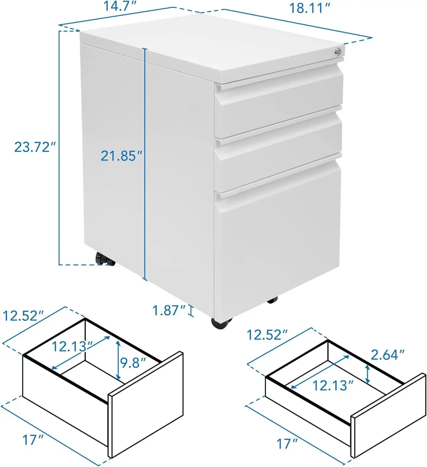Mount It 3-laden archiefkast m - Drawer Pedestal Cabinet recensie en prijs