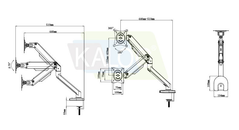 D200 2-9kg ergonomische dubbel - Monitor Arm Dual recensie en prijs