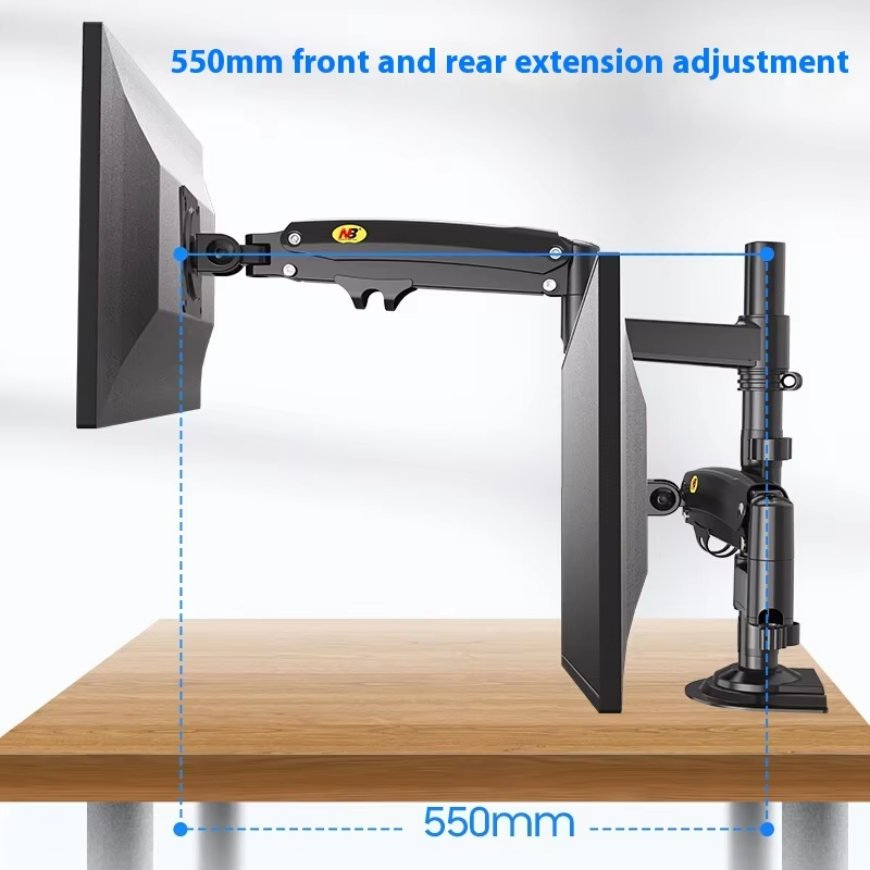 Aluminiumlegering Zwarte Dubbe - Monitor Arm Dual recensie en prijs