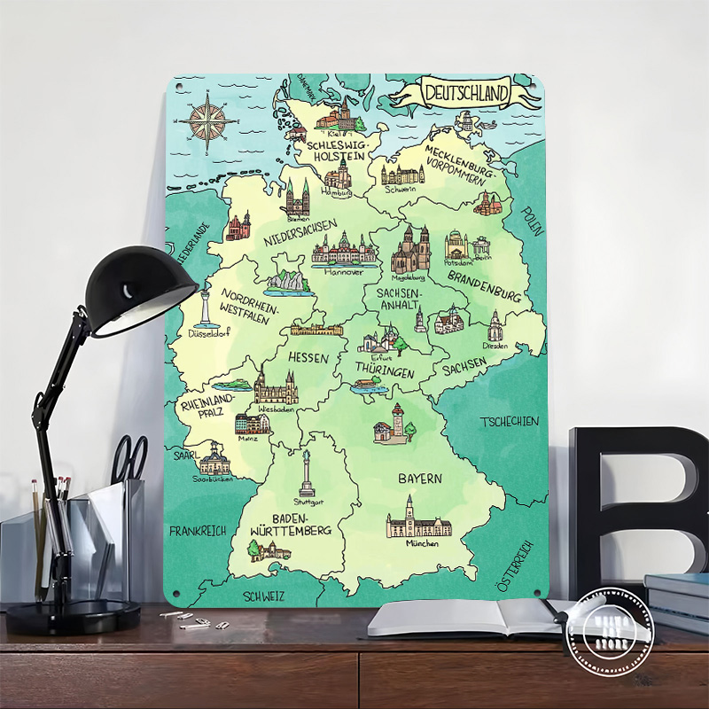 Aquarell Deutschland Karte Gep - Home Office Deutschland recensie en prijs